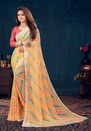 Picture of Alluring Georgette Sandy Brown Saree