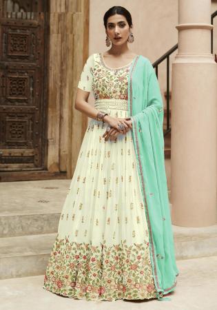 Picture of Appealing Georgette Beige Anarkali Salwar Kameez