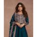 Picture of Ravishing Silk Teal Anarkali Salwar Kameez