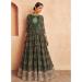 Picture of Chiffon Dark Olive Green Anarkali Salwar Kameez