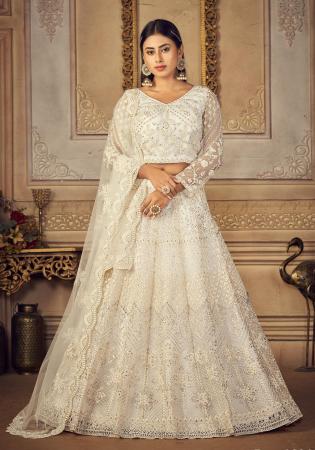 Picture of Alluring Net White Lehenga Choli