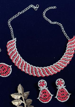 Picture of Appealing Indian Red Necklace Set