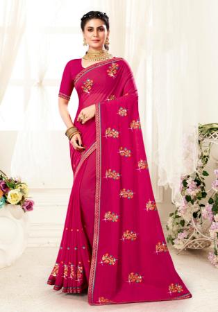 Picture of Fascinating Georgette Deep Pink Saree