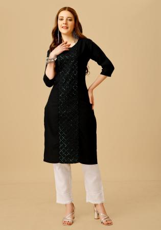 Picture of Taking Cotton Black Kurtis & Tunic