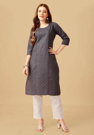 Picture of Delightful Cotton Dim Gray Kurtis & Tunic