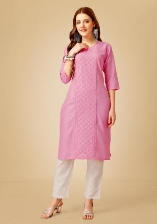 Picture of Magnificent Cotton Pale Violet Red Kurtis & Tunic