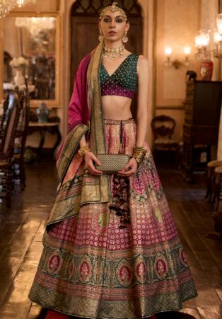 Picture of Delightful Silk Saddle Brown Lehenga Choli