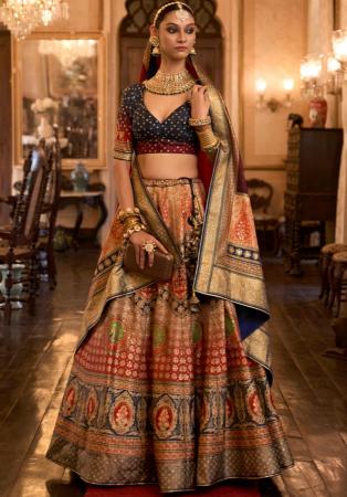 Picture of Amazing Silk Saddle Brown Lehenga Choli