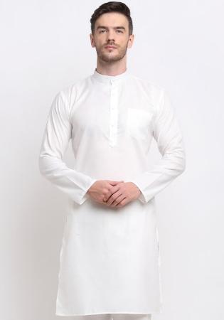 Picture of Beauteous Cotton White Smoke Kurtas