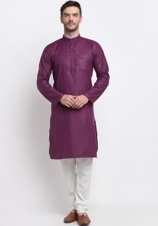 Picture of Delightful Cotton Purple Kurtas