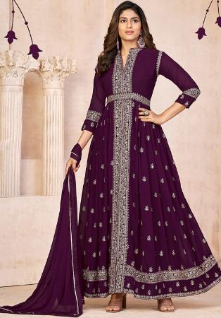 Picture of Radiant Georgette Brown Anarkali Salwar Kameez