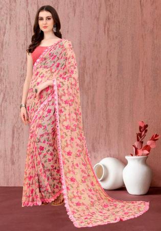 Picture of Charming Georgette Light Coral Saree