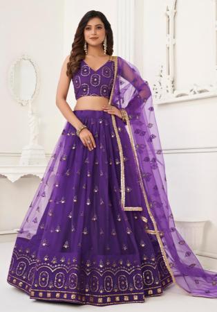 Picture of Beauteous Crepe Purple Lehenga Choli