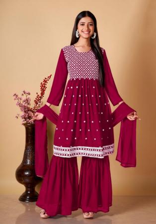 Picture of Enticing Georgette Maroon Readymade Salwar Kameez