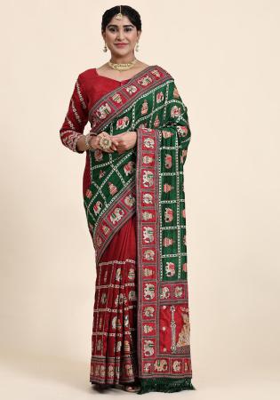 Picture of Ideal Silk Maroon Saree