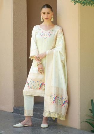 Picture of Enticing Silk White Straight Cut Salwar Kameez