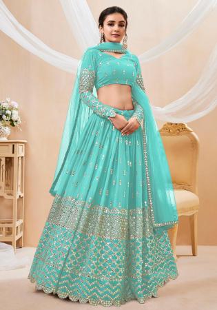 Picture of Classy Georgette Cadet Blue Lehenga Choli