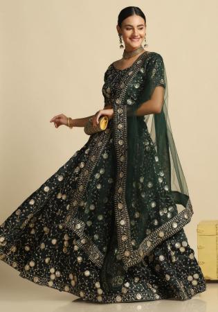 Picture of Pretty Satin Sea Green Lehenga Choli