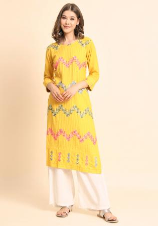 Picture of Enticing Rayon Sandy Brown Kurtis & Tunic