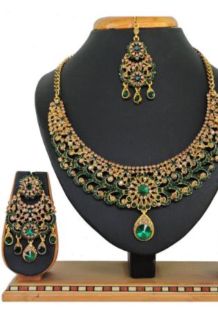 Picture of Superb Dark Khaki Necklace Set