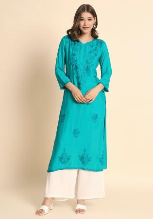 Picture of Classy Rayon Light Sea Green Kurtis & Tunic