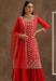 Picture of Georgette Dark Red Straight Cut Salwar Kameez