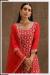 Picture of Georgette Dark Red Straight Cut Salwar Kameez