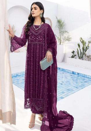 Picture of Radiant Organza Purple Anarkali Salwar Kameez