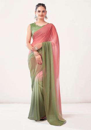 Picture of Fascinating Organza Dark Sea Green Saree