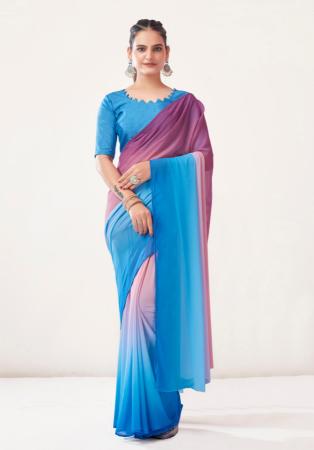 Picture of Statuesque Organza Medium Turquoise Saree