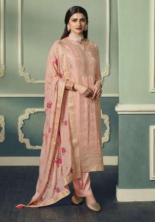 Picture of Radiant Silk Tan Straight Cut Salwar Kameez