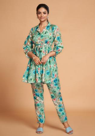 Picture of Ravishing Rayon Dark Sea Green Kurtis & Tunic