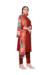 Picture of Superb Cotton Dark Red Straight Cut Salwar Kameez