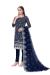 Picture of Organza Midnight Blue Straight Cut Salwar Kameez