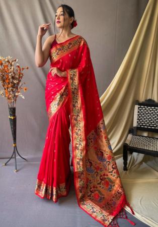 Picture of Enticing Silk Dark Red Saree