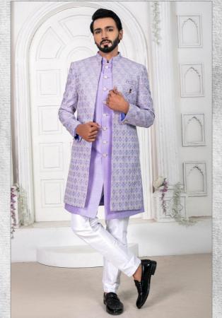 Picture of Resplendent Silk Lavender Indo Western