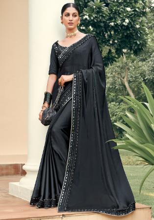 Picture of Bewitching Chiffon Dark Slate Grey Saree