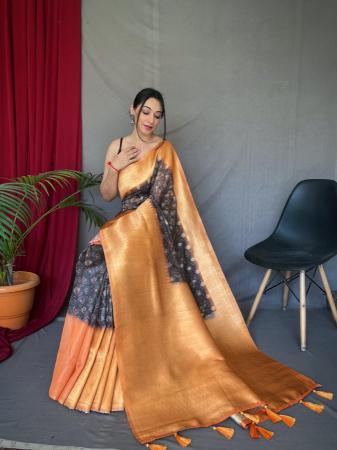 Picture of Ideal Organza Pale Golden Rod Saree