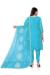 Picture of Delightful Organza Turquoise Straight Cut Salwar Kameez