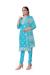 Picture of Delightful Organza Turquoise Straight Cut Salwar Kameez