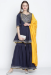 Picture of Fine Cotton Navy Blue Readymade Salwar Kameez