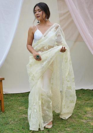 Picture of Ideal Organza Silver Saree