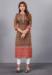 Picture of Enticing Silk & Organza Dark Khaki Kurtis And Tunic