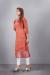 Picture of Fine Silk & Organza Salmon Kurtis And Tunic