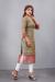 Picture of Elegant Silk & Organza Dark Khaki Kurtis And Tunic