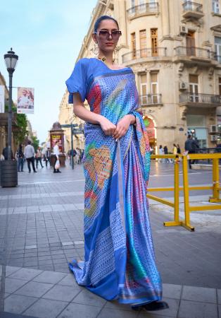 Picture of Wonderful Chiffon Royal Blue Saree