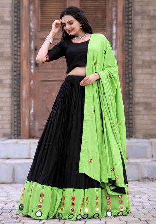 Picture of Pretty Rayon Black Readymade Lehenga Choli