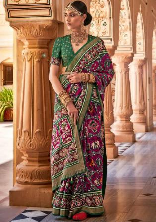 Picture of Statuesque Silk Dark Green Saree