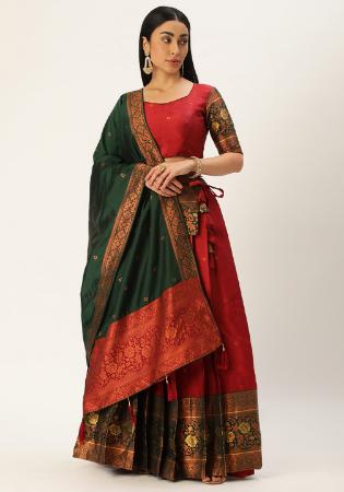 Picture of Sightly Silk Maroon Lehenga Choli