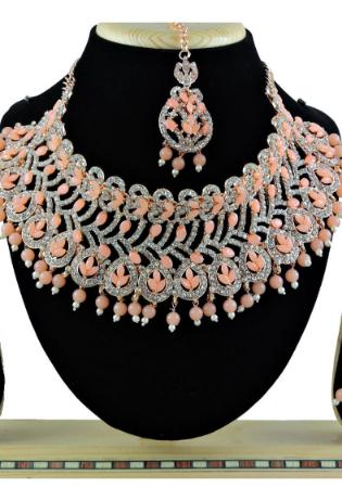 Picture of Pretty Rosy Brown Necklace Set